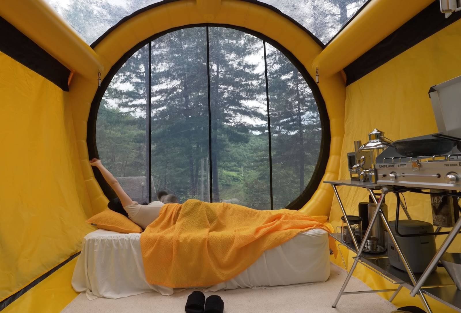 Inside A 100-Sq-Ft Tent: A Girl's Cozy Moments During A Rainy Camp Under Thunderstorms_15